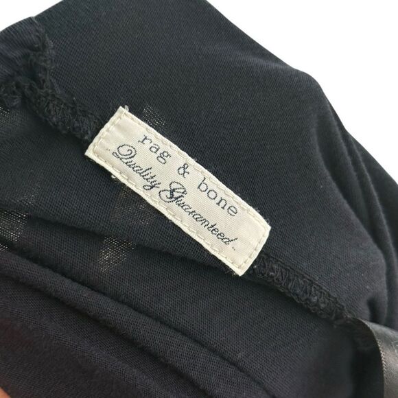 Rag & Bone Washed Black Striped Sleeve Casual Tee - Picture 7 of 7